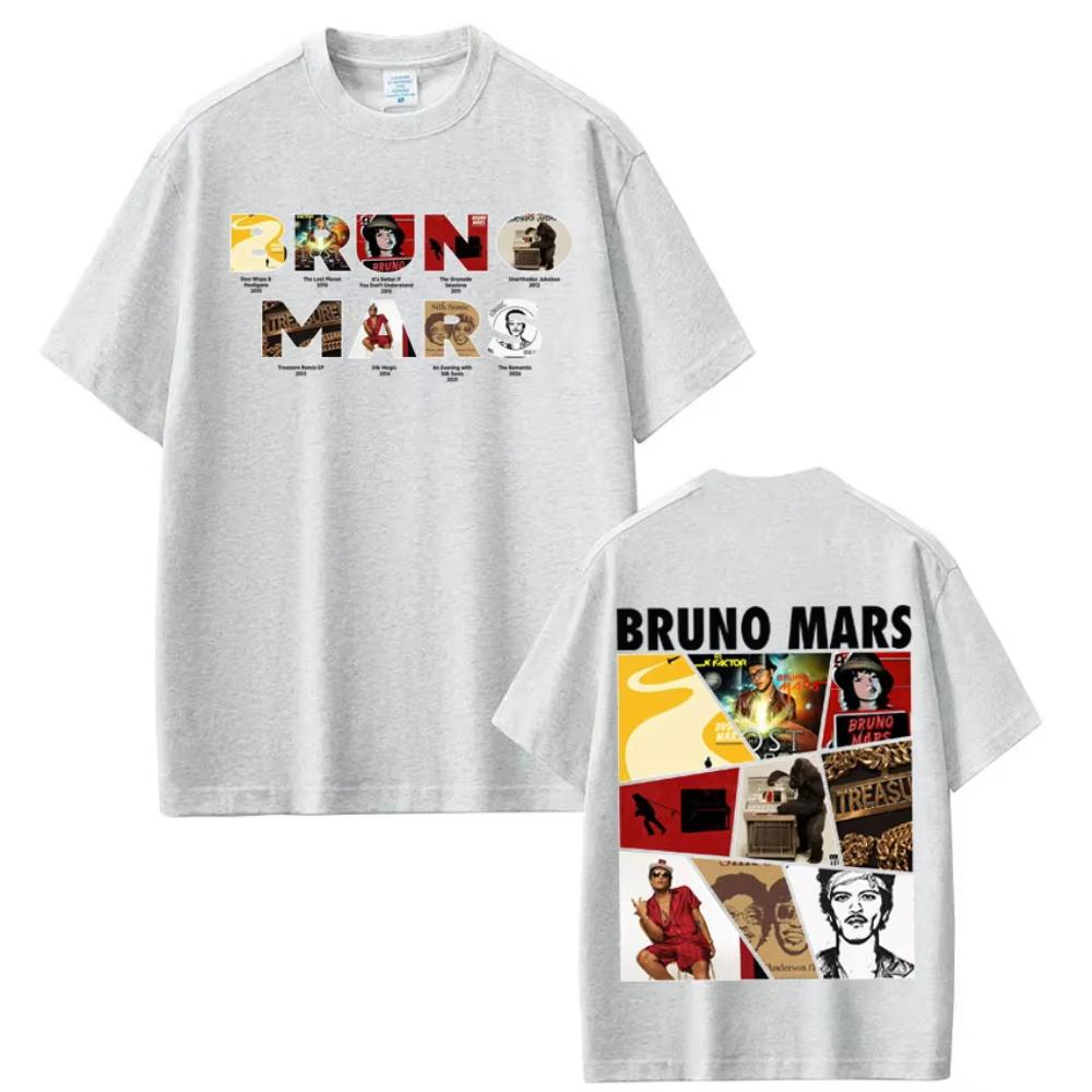 Bruno Mars The Romantic Album Tour T-shirts Man Woman T-shirt Short Sleeve Casual Loose Oversized T-shirts