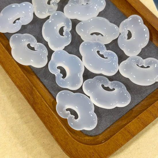White Ice Chalcedony Ruyi Cloud Women s Pendant Necklace
