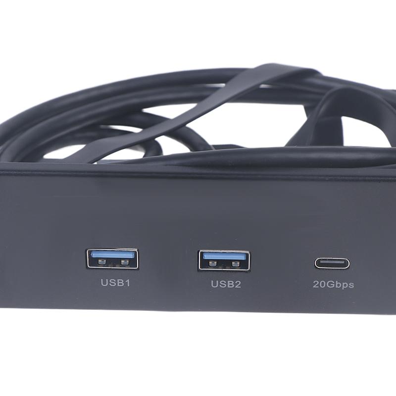 Usb Front Panel For Pc 2 Port Usb 3.2 Gen1 5Gbps + 1 Port Type-C 10Gbps/20Gbps Hub For Desktop 5.25Inch Floppy Drive Bay