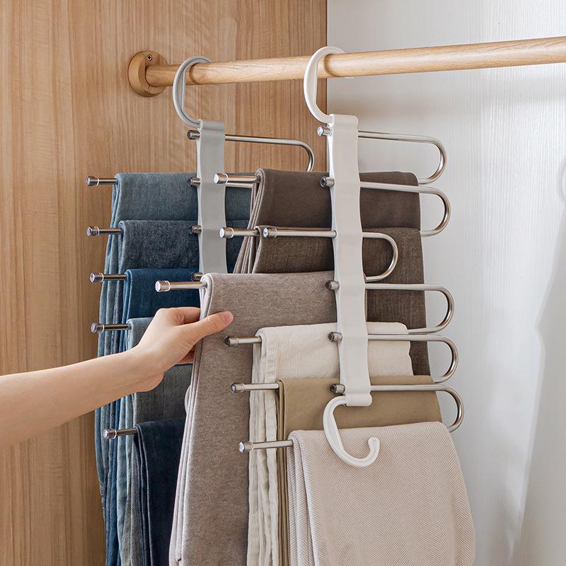 Multifunktionaler Faltbarer Hosenständer: Mehrschichtiger Kleiderschrank-Aufbewahrungshänger mit Spezialklammern
