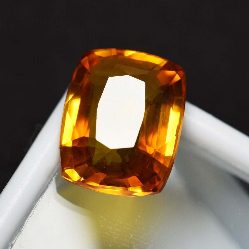 10.15 Carat Natural Yellow Sapphire Cushion Shape CERTIFIED Loose Gemstone