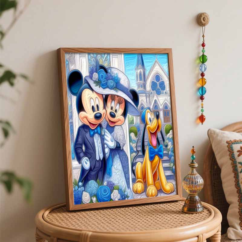 Disney Wedding Pluto Oil Paint Hand Painting Kit Decoration Classic Style Home Decor Gifts For Couple Artworks DIY Wall Craft Painting
