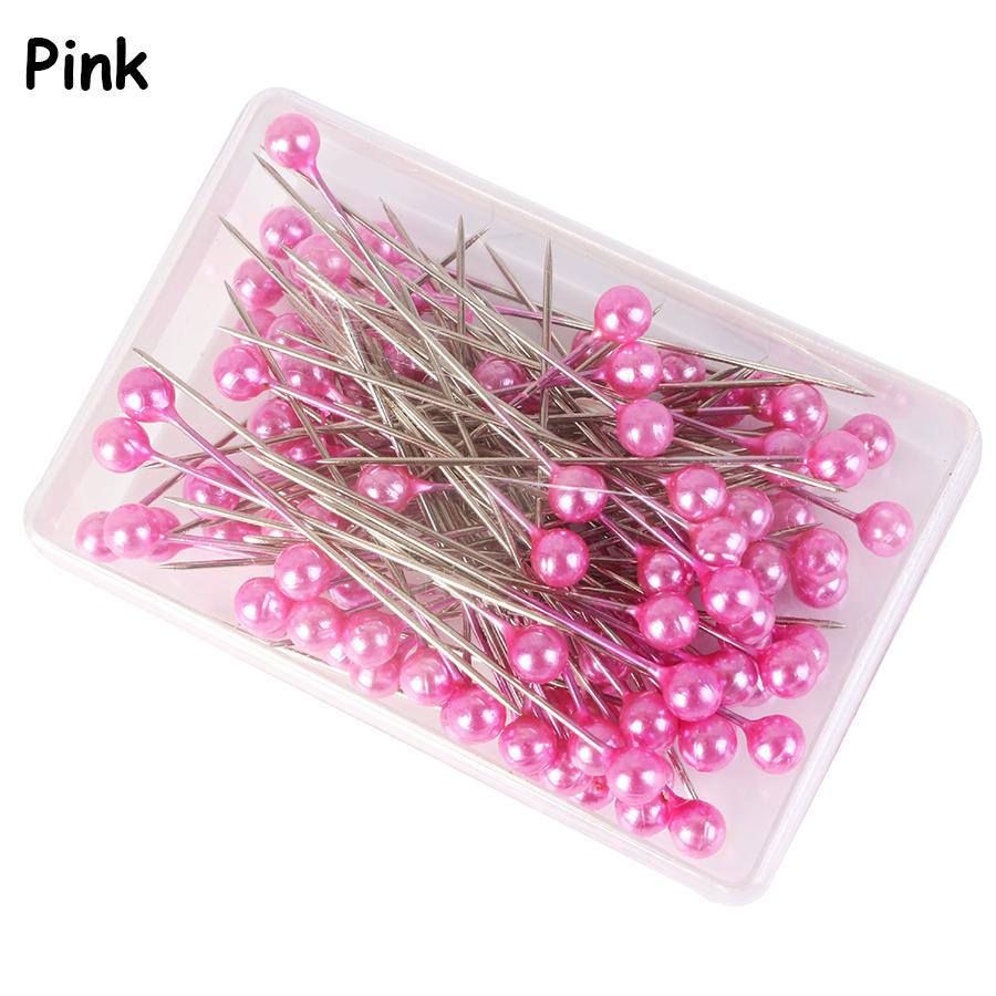 100pcs/box 3.2cm Pearl Pin Multi Colors Available DIY Handmade Clothing Positioning Needle Garment Accessory Sewing Accessories
