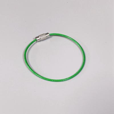 Listado Máquina Cable de Acero Anillo Llavero de Exposición Acero Inoxidable