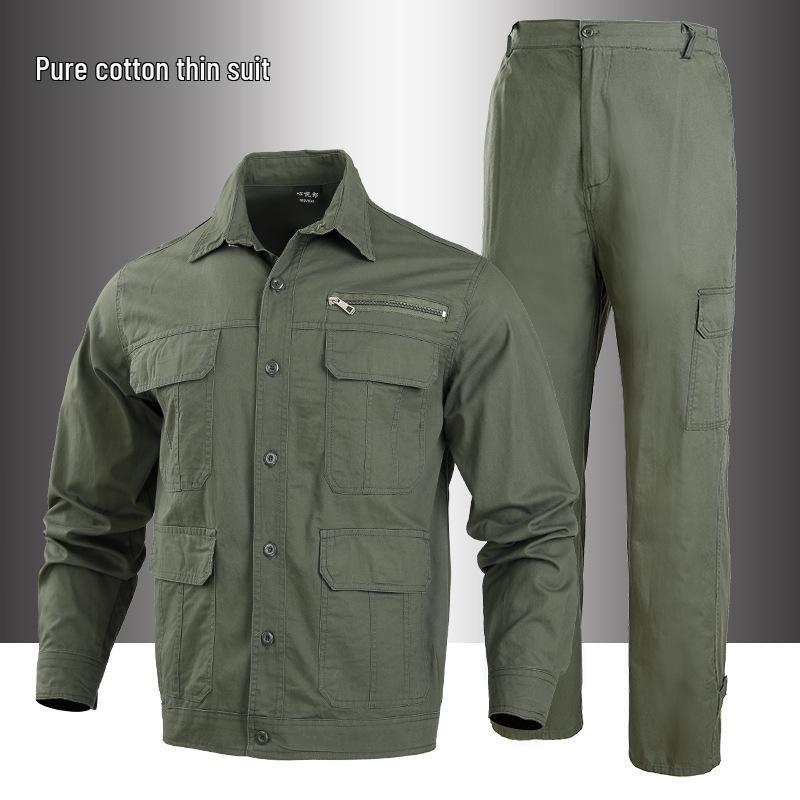 

Мужской и женский хлопковый рабочий комплект - Защита для работы на открытом воздухе и униформа для военной подготовки, армейский зеленый 180 [Suggest Weight 140-160 kg]