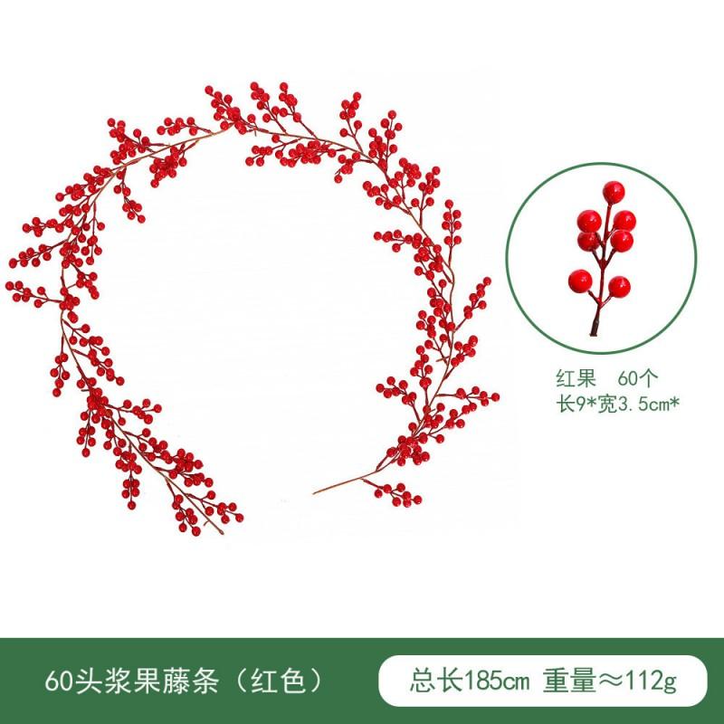Artificial Red Berry Vine Garland Christmas Decor Holiday Party Home Wedding Styling