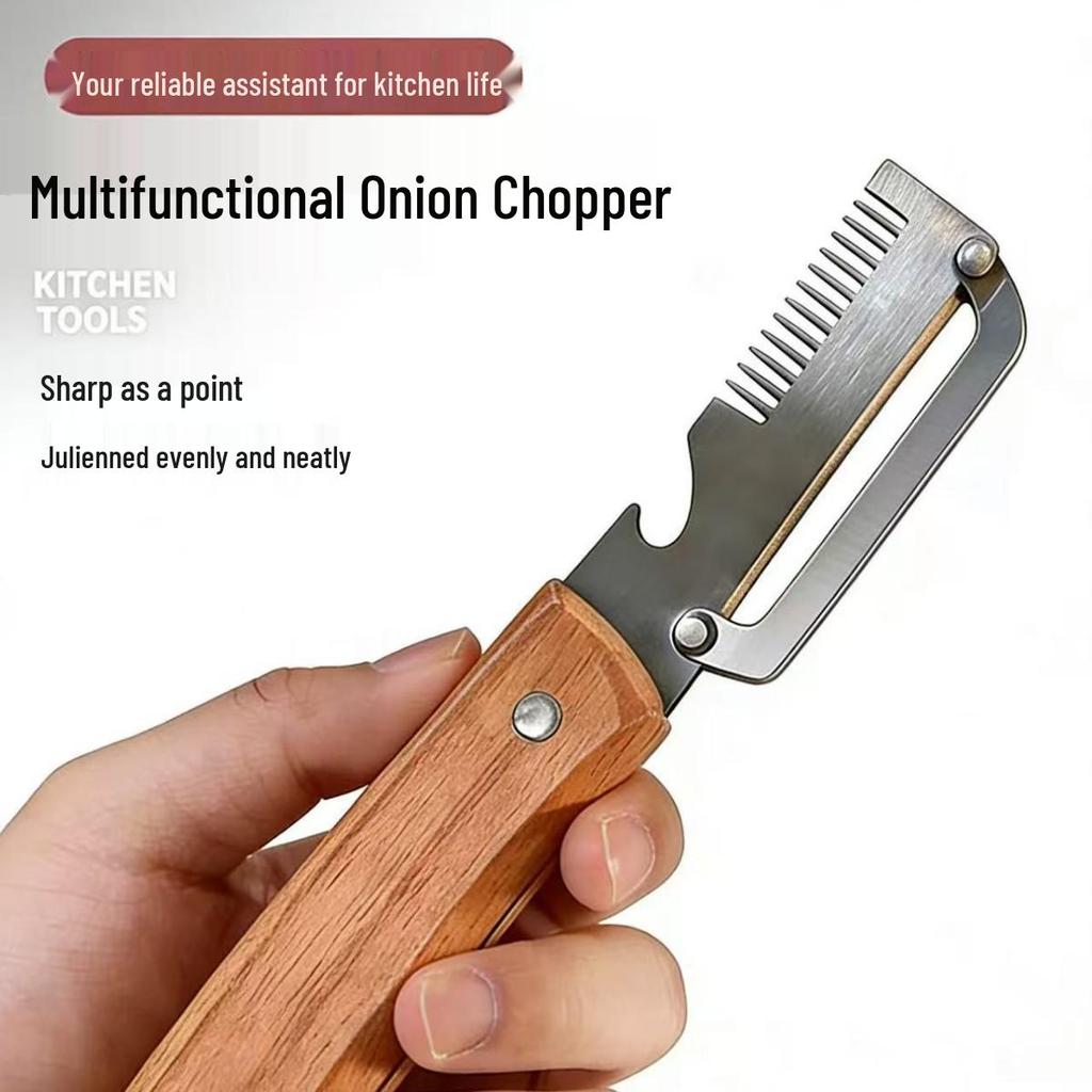 Solid Wood Handled Multi-Purpose Peeler: Ideal for Fruit, Potato, Melon, Lettuce, Sugarcane.