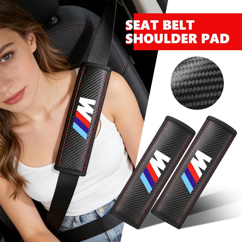 Car Seat Belt Shoulder Pads Leather Wear-Resistant Driving Interior For BMW 1 3 5 7 Series M F01 F20 F10 F13 E52 E53 E60 E93 Pdzm22