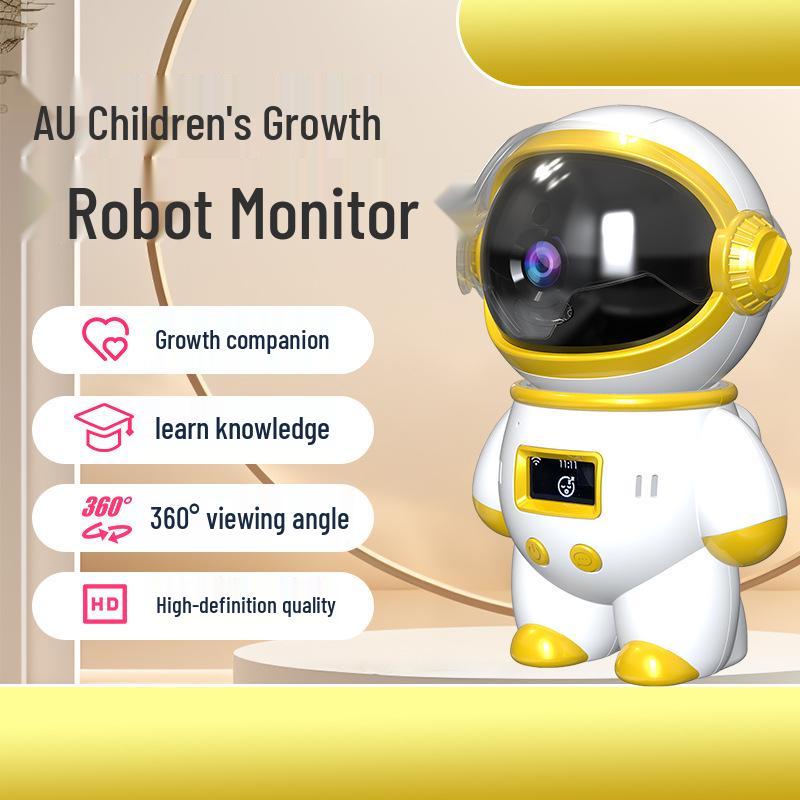 

2025 Astronaut 1080P WiFi Indoor Camera with PTZ, Night Vision, and Smartphone Remote. жовтий