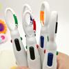 4 Neon Color Shuttle einziehbare mehrfarbige Kugelschreiber mit Schnalle als Schlüsselanhänger für Büro, Schulbedarf, Studenten, Kinder, Geschenk