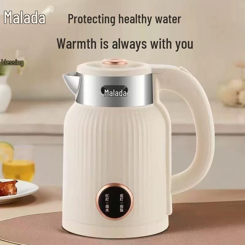 Hervidor eléctrico Wanlida de acero inoxidable de doble capa con apagado automático y ebullición rápida