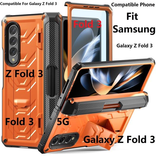 

Armorer Прочный чехол для Samsung Galaxy Z Fold 4 Fold 3 с шарниром, противоударный держатель для ручек и подставка Only Case(No Pen)