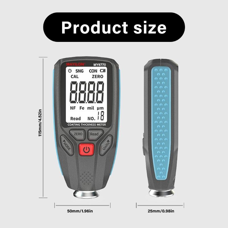 Professional Coating Thickness Gauges Coating Tester Auto Shutoff backlight Display for Auto Repair Shops & Metalworking