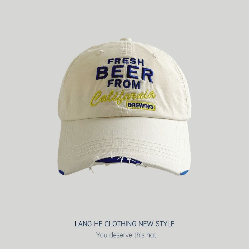 

Детская бейсболка с вышивкой букв, повседневная, легко сочетаемая, состаренная, молодежная кепка с козырьком, детская солнцезащитная шляпа White Children s 52-54cm