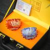 High-Grade Gilded Sterling Silver Tea Cup Set with Dragon & Phoenix Design - Elegant Wedding Gift