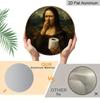 2D Flat, 1pc Funny Mona Lisa Covering Nose Restroom Aluminum Sign - Vintage Bathroom Wall Decor, Waterproof Rust-Proof Wall Plaque, Suitable for