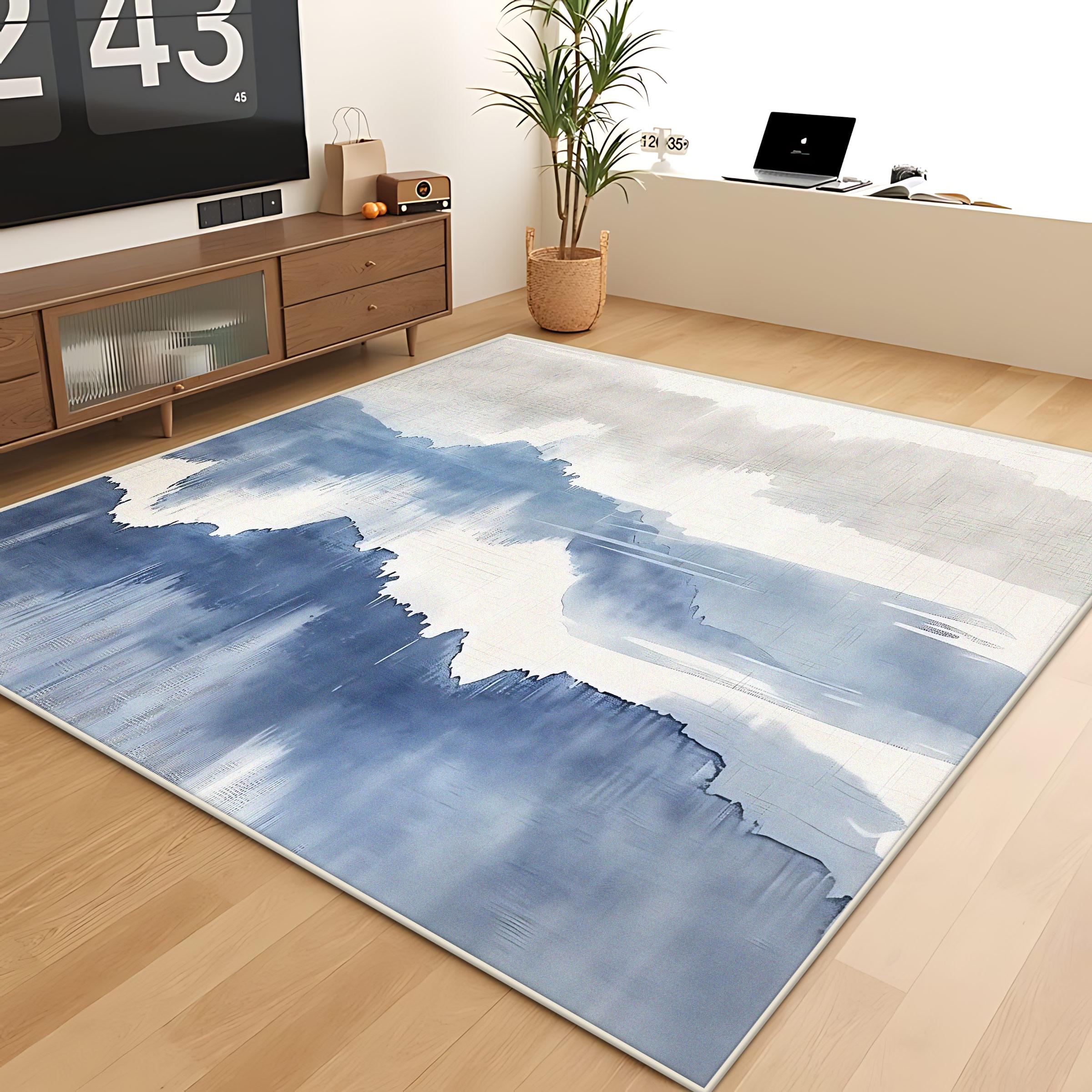 

Абстрактные Простые Нескользящие Ковры для Гостиной Большого Размера Однотонные Легко Чистить Ковер для Спальни Коврик для Кабинета Декор 60*90cm