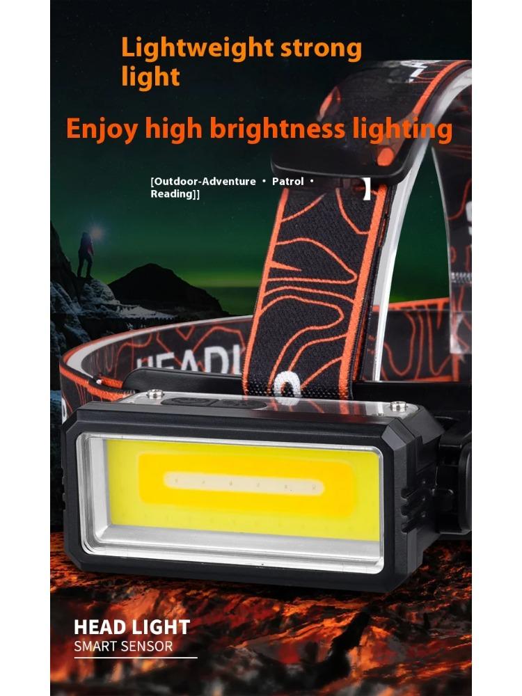 Pracovní čelovka COB LED Vysoce výkonný senzorový světlomet Typ-C Dobíjecí baterka Vodotěsná Camping Rybaření Vyhledávací lucerna
