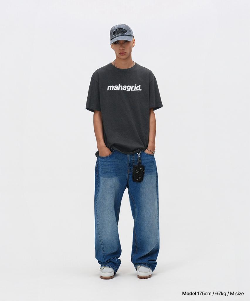 MAHAGRID Basic Logo Tee Charcoal(Mg2Cmmt502A)