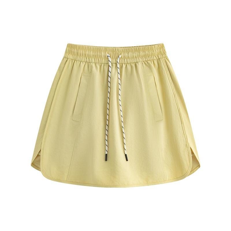 Split-ended sports five-point culottes women's spring and summer new high-waisted casual middle pants loose ice silk wide-leg shorts