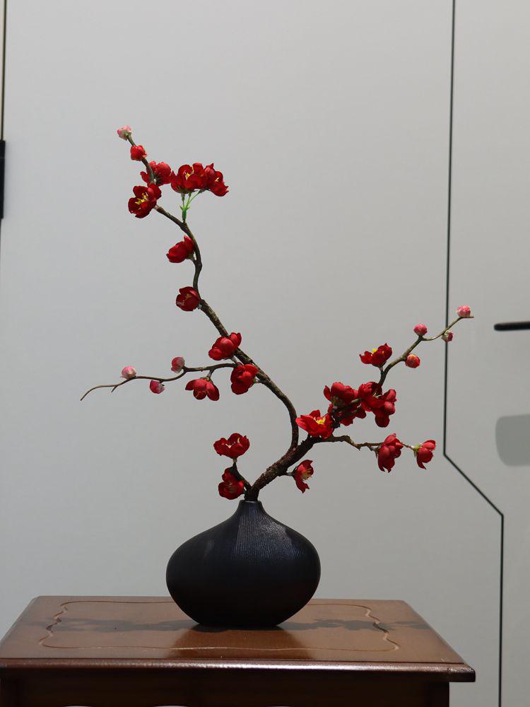 

Chinese Plum Blossom & Wintersweet Silk Flower Arrangement for Desktop Display