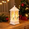 Christmas Party Lantern, Compact ABS Lighted Holiday Ornament for Mantel Tabletop Bookshelf and Shop Window Styling