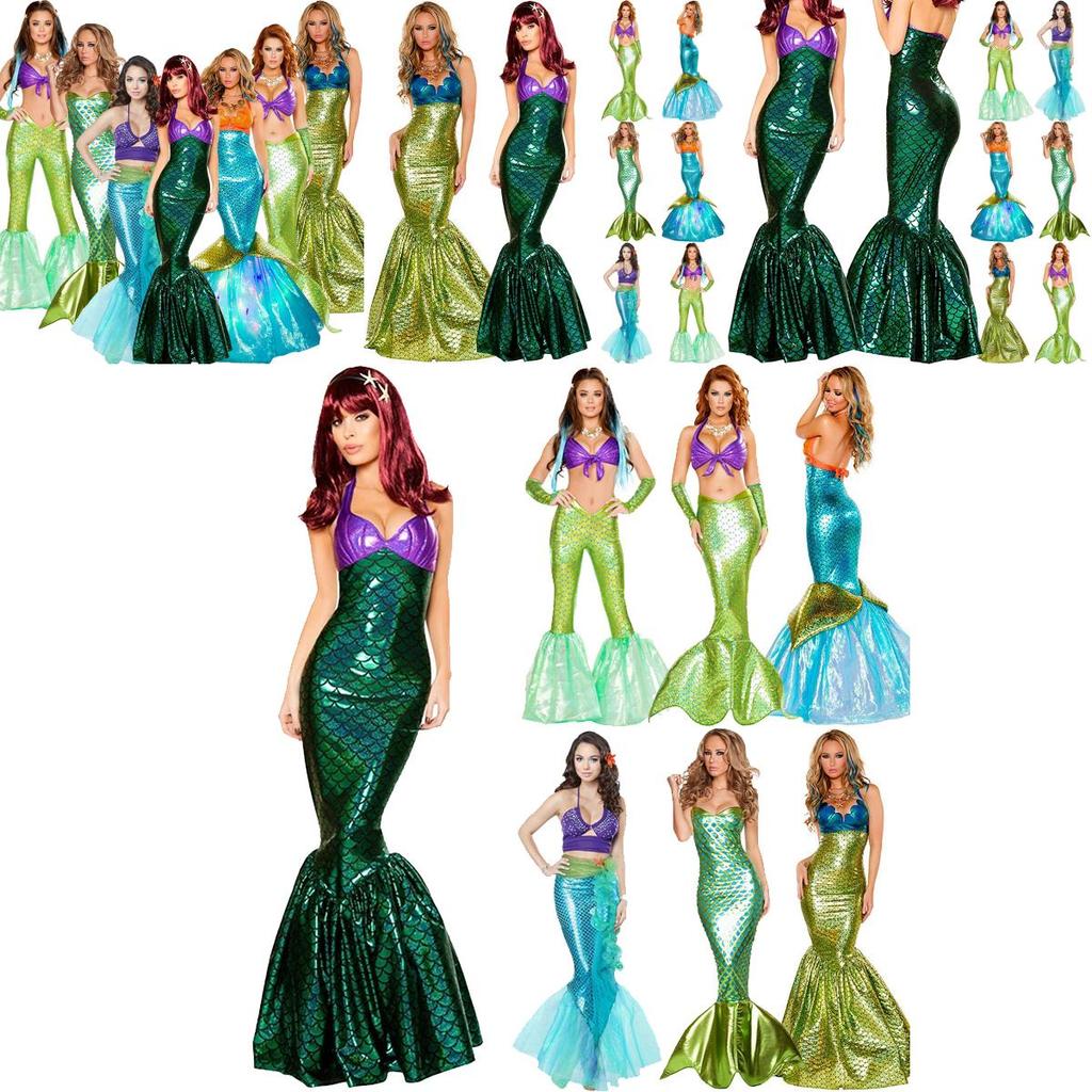 Captivating Floor Length Women Mermaid Costume Cosplay For Halloween And Parties