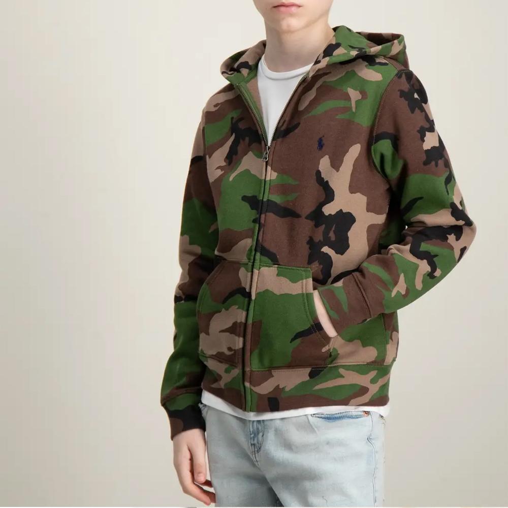 Polo Ralph Lauren Hanorac Ss23 Colorat Imprimat cu Fermoar Copii hanorace Verde 323832974-002