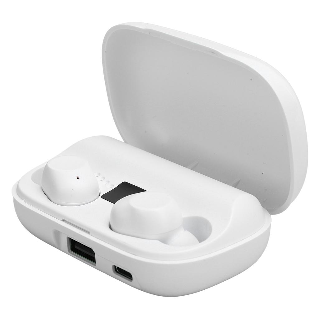 CV‑10 TWS Drahtloses Binaurales Stereo-Bluetooth-Headset HiFi-Kopfhörer Ohrhörer für Musik SportWeiß