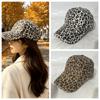 Vintage Washed Leopard Print Baseball Cap For Women Distressed Denim Sun Hat Adjustable Casual Streetwear Cap