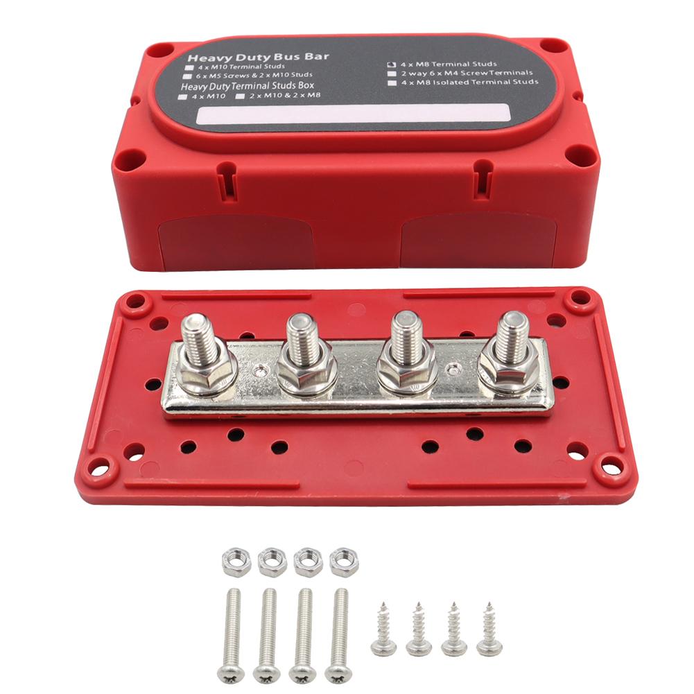 4 way busbar terminal block with M10 and M8 for reliable electrical connections in For RVs yachts automobiles and industry