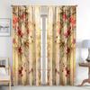 2PCS Vintage Curtains, Red Leaf Bamboo, Digital Print, Bedroom Living Room, Office, Kitchen, Rod Pocket, Window Drapes