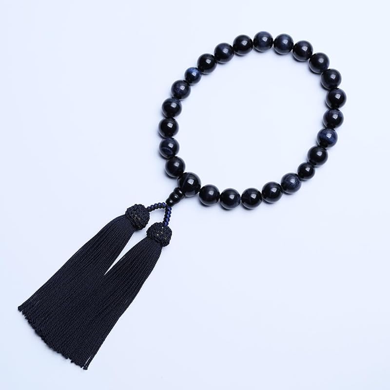[LEOBEE] prayer beads for men rosary blue tiger eye stone 22 balls Comes with magnetic beads bag Juzu funeral funeral Visiting a grave memorial