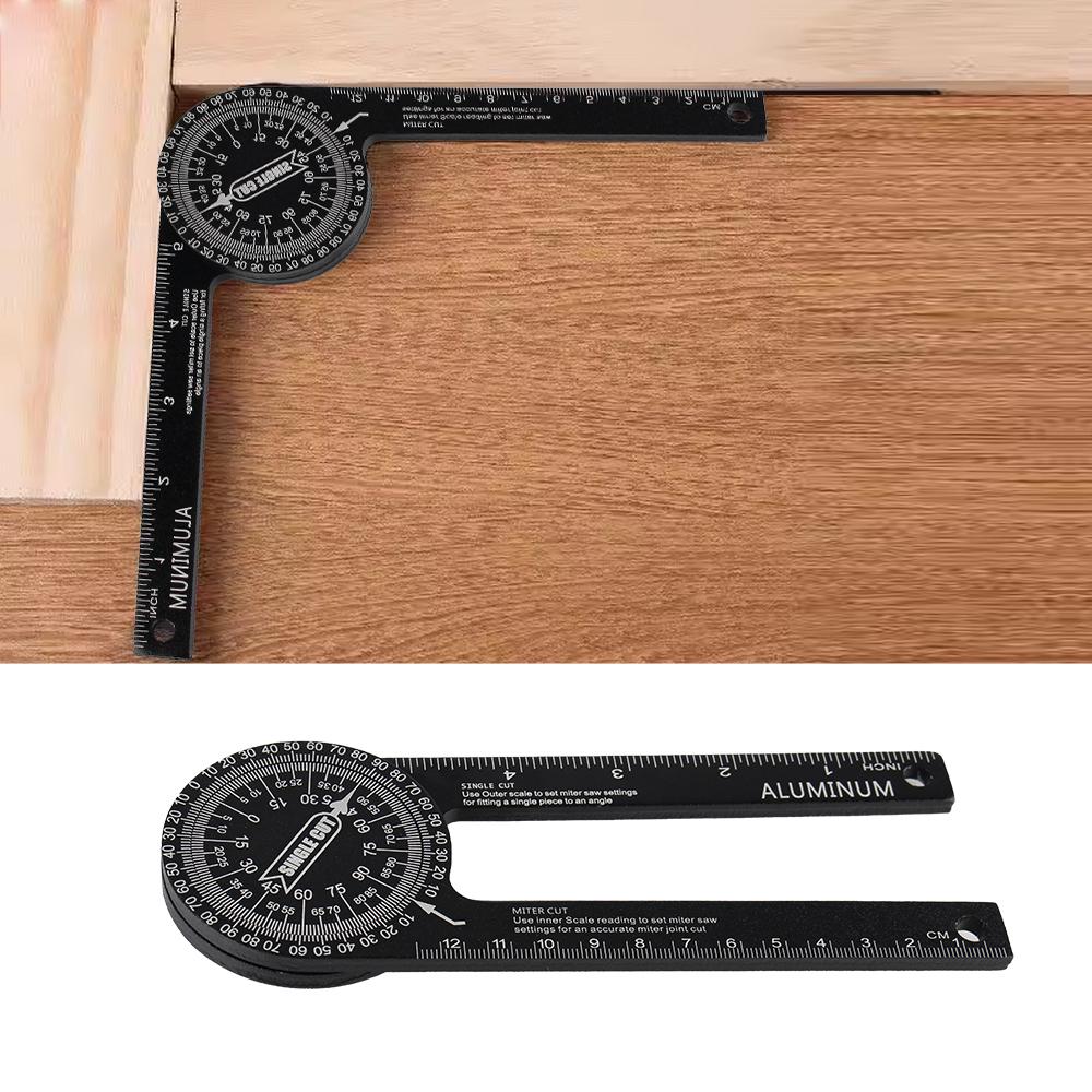 7-Inch Aluminum Miter Protractor - Laser-Engraved Angle Finder For Woodworking