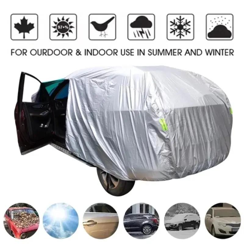 

Universal Full Car Cover Outdoor Exterior Protection Snow Sunshade Dustproof Waterproof Cover For Hatchback Sedan Suv Auto Vehicle S