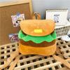 Book Storage Bags Cartoon Burger Bag Kindergarten School Bag Hamburger Plush Backpack Kids Pack