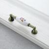 White Ceramic Pastoral Wardrobe and Cabinet Door Handle - Black Single Hole