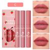 3 Strawberry Suit Velvet Matte Lip Gloss Lipstick Lip Gloss Female Non-stick Cup Cute Suit