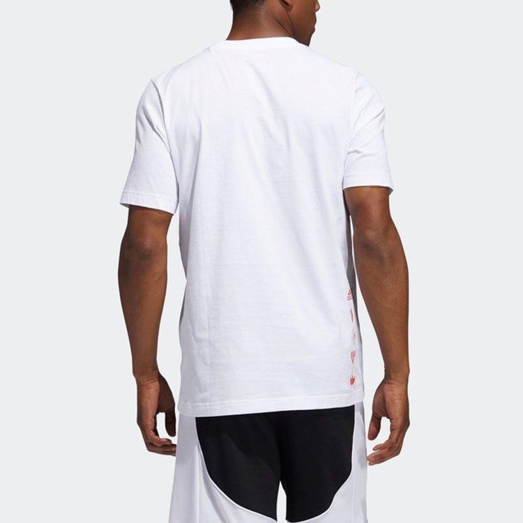 Adidas T Shirts Men's White Crew Neck Moderate Straight Fit GI8889