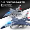 Diecast F16 Bojové letadlo Falcon Model letadla Armádní letectvo Hračky Vojenské letadlo Zatáhněte se světly a zvuky