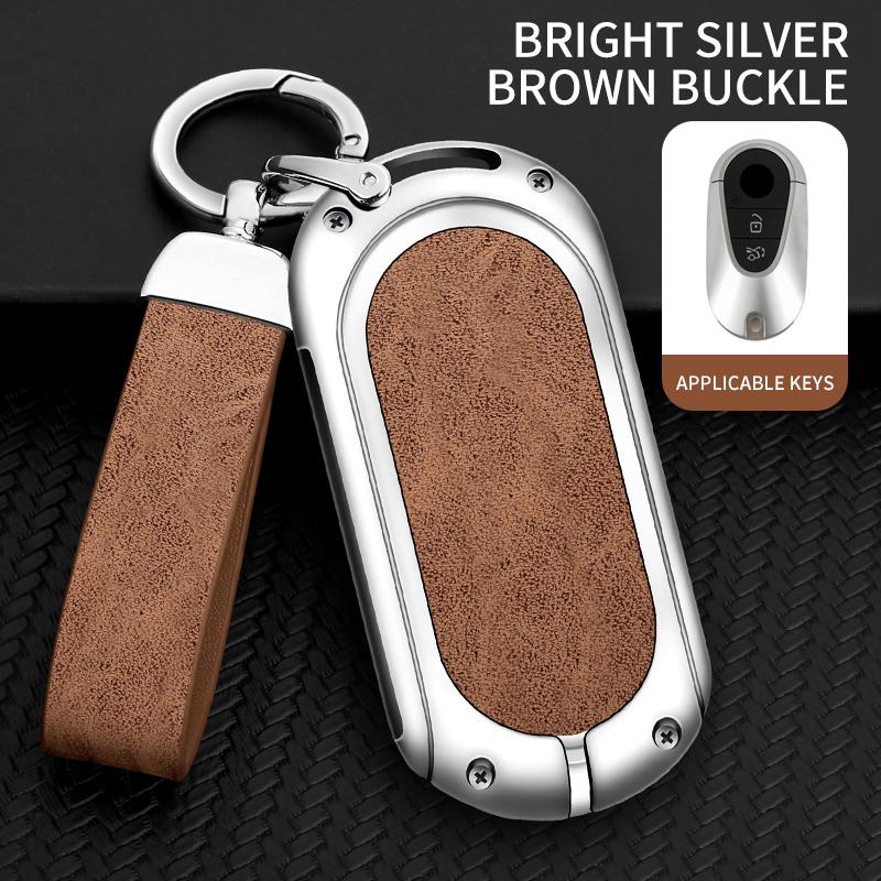 Zinc Alloy Leather Car Key Case Cover Holder Protector Shell For Mercedes Benz C S Class W206 W223 S350 C260 C300 S400 S450 S500
