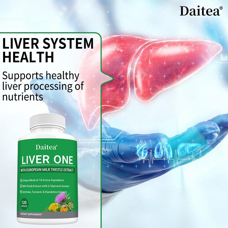 Milk thistle, Korean thistle, turmeric, choline, selenium, molybdenum, Liver Support Supplements, 120 Capsules