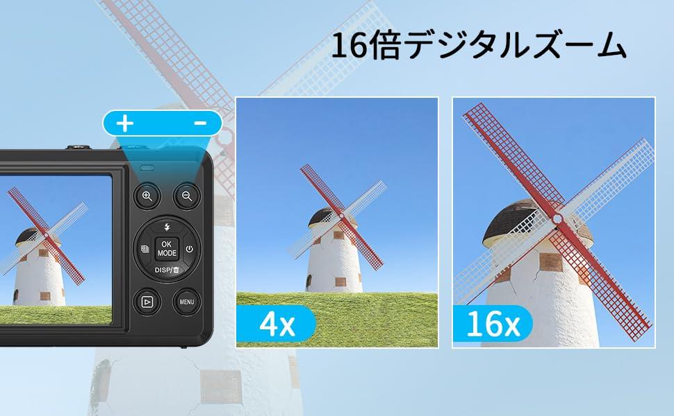 5K Digital Camera - 2.8-inch Screen, 16x Digital Zoom, 72MP AF Autofocus, Micro SD Card Included, Compact Digital Camera for Beginners, Pocket-Sized