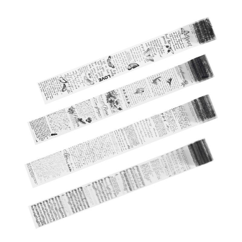 Yuezhen's Retro English Collage Text Notebook Tape Stickers