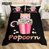 Popcorn Duvet Cover Movie Theater Food Bedding Set Microfiber Cinema Poster Comforter Cover Twin Full For Kids Teens Room Decor