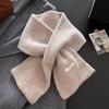 Wool  Knitted Scarf Women Winter Warm Scarves Bright Solid Color Design Thickened Shawl Soft Triangle Pashmina Neck