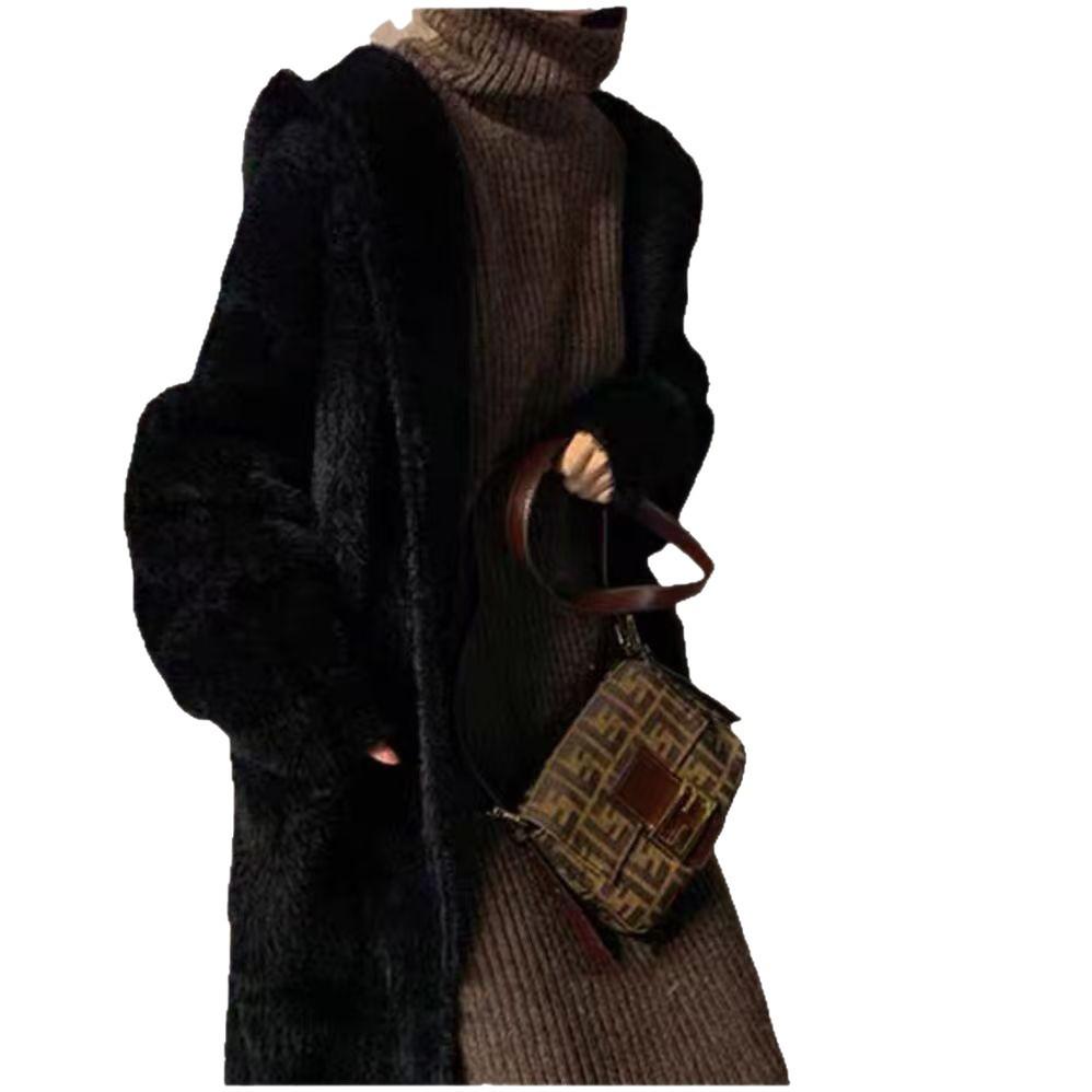 Women's 2025 Winter Hooded Imitation Mink Sweater Coat