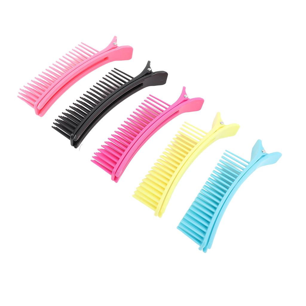 5 Parów Klipsów do Sekcjonowania Włosów Dwuwarstwowe Solidne Profesjonalne Klipsy Grzebieniowe do Sekcjonowania Włosów do Salonu Fryzjerskiego Barber Shopu