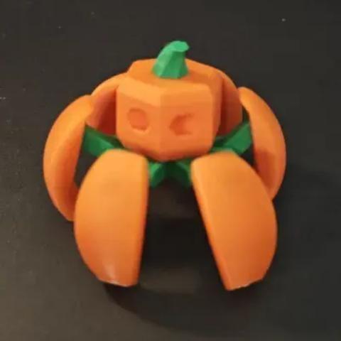 Desktop Decoration Mecha Pumpkin Desktop Ornament 3D Printed Mini Model Assembly Transforming Toy Realistic Fun Gift