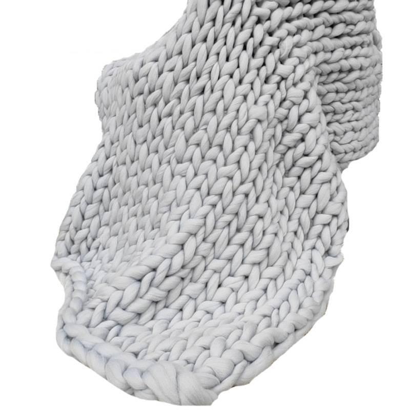 Bearaby Weaving Ultra Coarse Blanket With Solid Color Design For Household Daily
